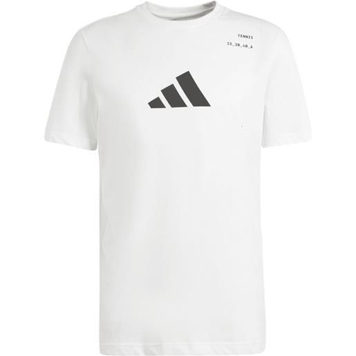 Adidas t-shirt da uomo Adidas graphic tennis racket t-shirt - white