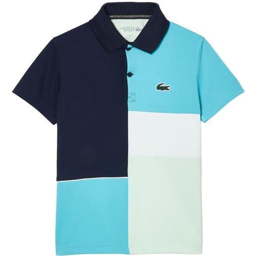 Lacoste maglietta per ragazzi Lacoste recycled pique knit tennis polo shirt - navy blue/blue/green/white