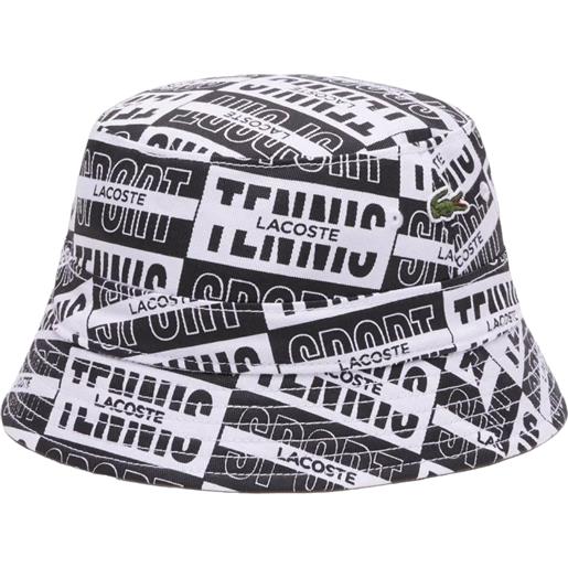 Lacoste berretto da tennis Lacoste reversible printed cotton bucket hat - beige/white/black