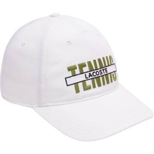 Lacoste berretto da tennis Lacoste embroidered cotton gabardine cap - white