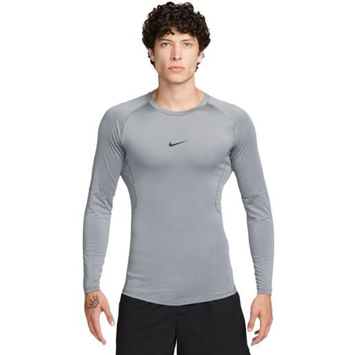 Nike abbigliamento compressivo Nike pro dri-fit tight long-sleeve fitness top - smoke grey/black