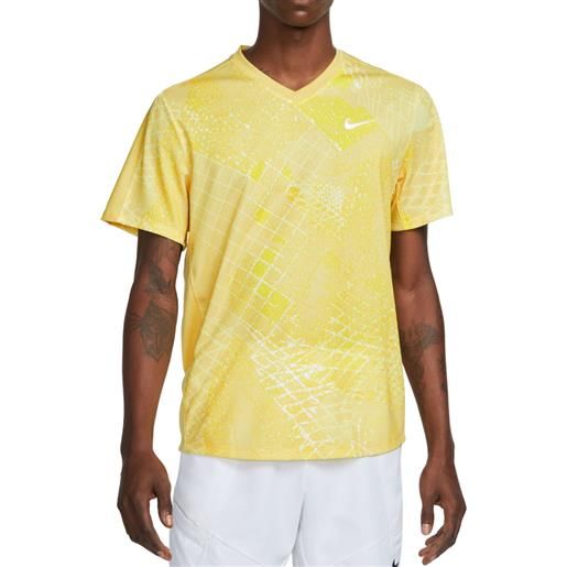 Nike t-shirt da uomo Nike court dri-fit victory novelty top - saturn gold/white