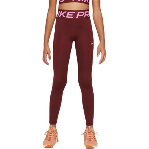 Nike pantaloni per ragazze Nike girls dri-fit pro leggings - dark team red/playful pink