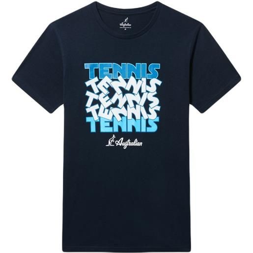 Australian t-shirt da uomo Australian cotton tennis t-shirt - blu navy