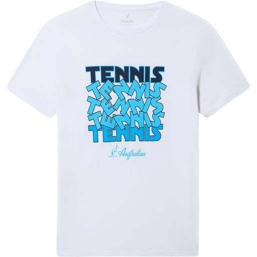 Australian t-shirt da uomo Australian cotton tennis t-shirt - bianco