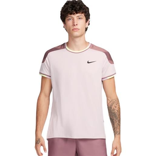 Nike t-shirt da uomo Nike court slam dri-fit tennis top - platinum violet/smokey mauve/black
