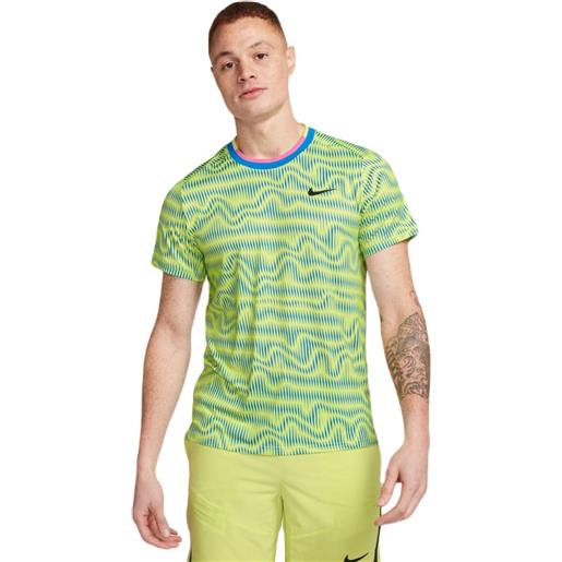 Nike t-shirt da uomo Nike court advantage tennis top - light lemon twist/light photo blue/black