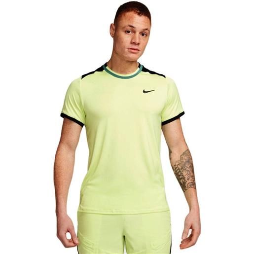 Nike t-shirt da uomo Nike court dri-fit advantage top - light lemon twist/black/bicoastal/black