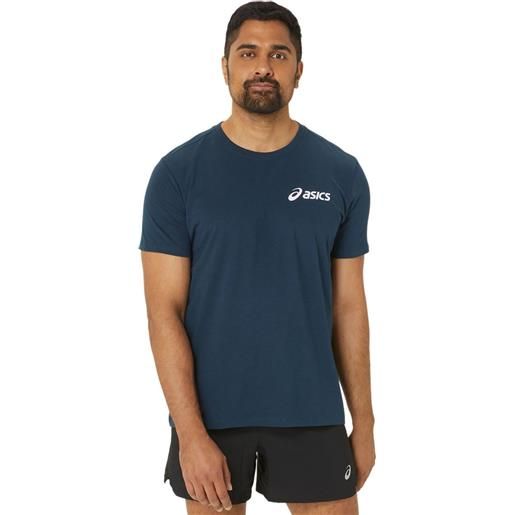Asics t-shirt da uomo Asics chest logo short sleeve t-shirt - french blue/briliant white