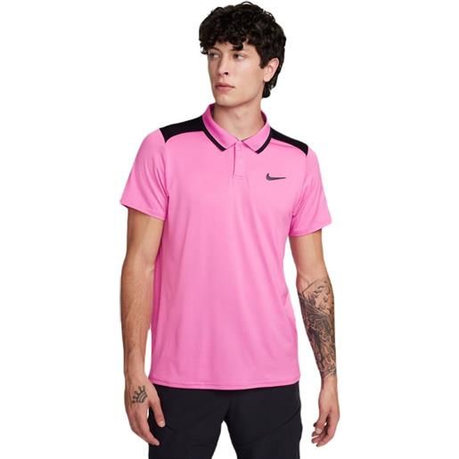Nike polo da tennis da uomo Nike court dri-fit advantage polo - playful pink/black/black