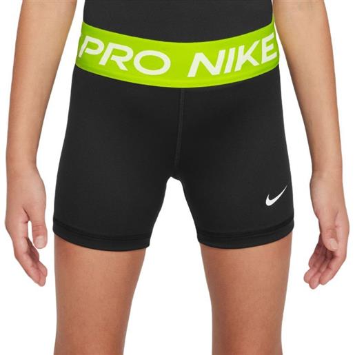 Nike pantaloncini per ragazze Nike girls pro 3in shorts - black/volt/white