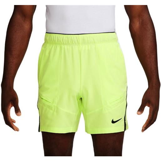 Nike pantaloncini da tennis da uomo Nike court dri-fit advantage 7" tennis short - light lemon twist/black/black