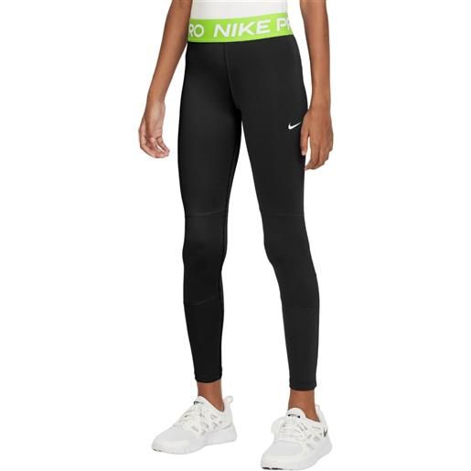 Nike pantaloni per ragazze Nike girls pro dri-fit leggings - black/volt/white