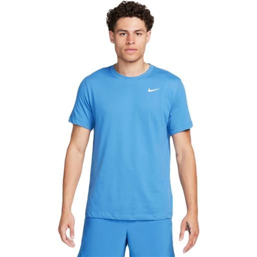 Nike t-shirt da uomo Nike solid dri-fit crew - star blue/white