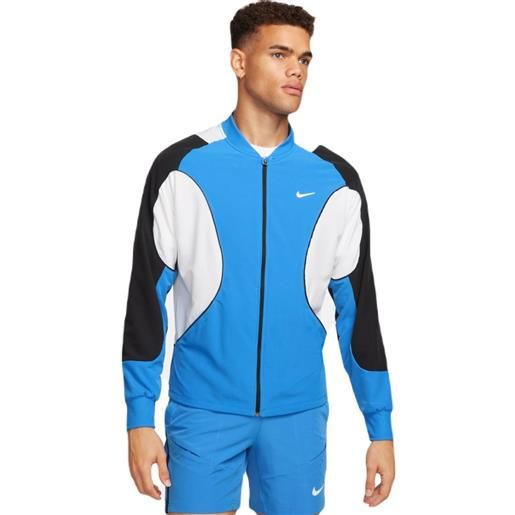 Nike felpa da tennis da uomo Nike court dri-fit advantage jacket - light photo blue/black/white/white