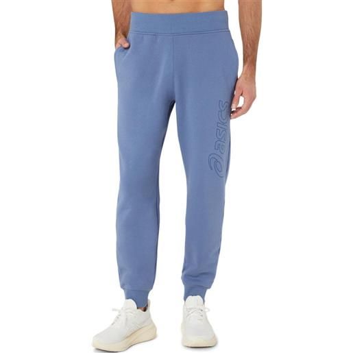 Asics pantaloni da tennis da uomo Asics logo sweatpant - denim blue/thunder blue