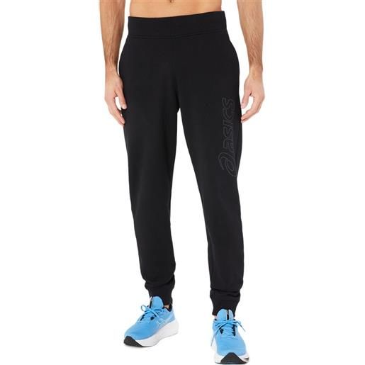 Asics pantaloni da tennis da uomo Asics logo sweatpant - performance black/graphite grey