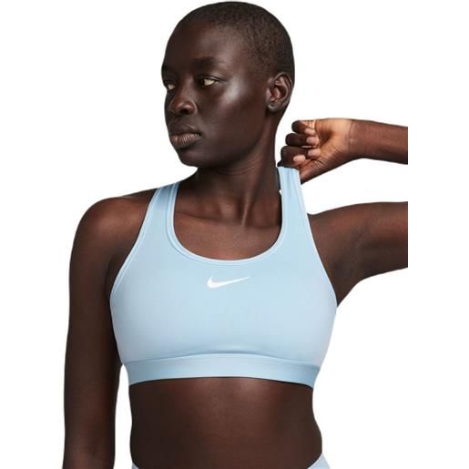 Nike reggiseno Nike swoosh medium support non-padded sports bra - light armory bluel/white