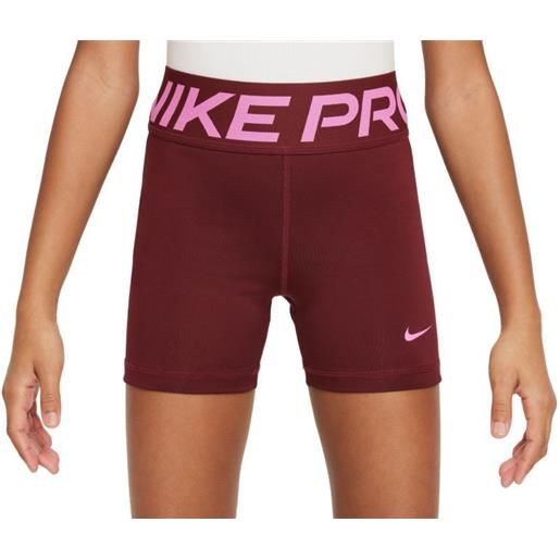 Nike pantaloncini per ragazze Nike kids pro dri-fit shorts - dark team red/playful pink
