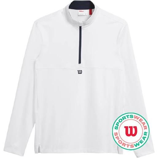 Wilson t-shirt da tennis da uomo Wilson elevate performance 1/2 zip - bright white