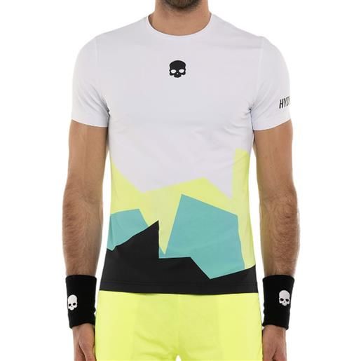Hydrogen t-shirt da uomo Hydrogen mountains tech t-shirt - white/yellow fluo/green/black