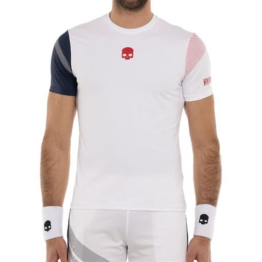 Hydrogen t-shirt da uomo Hydrogen sport stripes tech t-shirt - white/blue navy/red