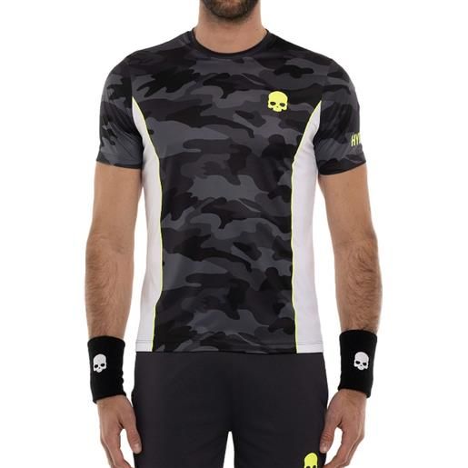 Hydrogen t-shirt da uomo Hydrogen camo tech t-shirt - anthracite camuflage/yellow fluo