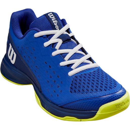 Wilson scarpe da tennis bambini Wilson rush pro jr l - bluing/blue print/safety yellow