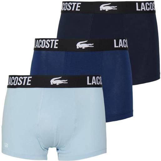 Lacoste boxer sportivi da uomo Lacoste cotton strech trunk 3p - navy blue/methylene-creek