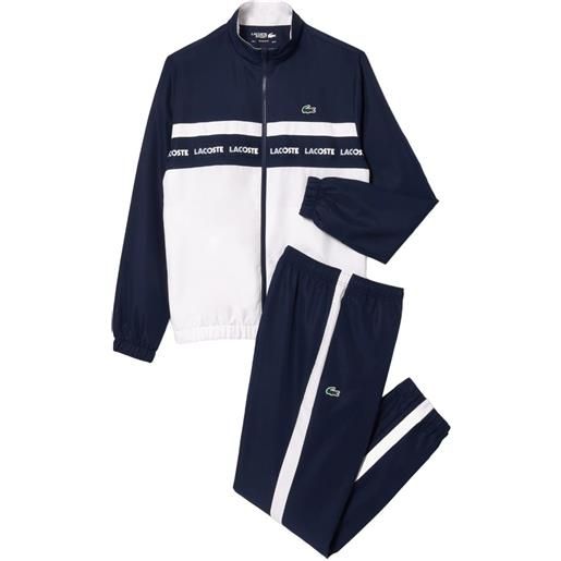 Lacoste tuta da tennis da uomo Lacoste sportsuit logo stripe tennis tracksuit - navy blue/white