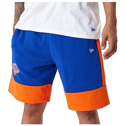 New Era nba new york knicks - pantaloncini da uomo, blu/arancione, xl