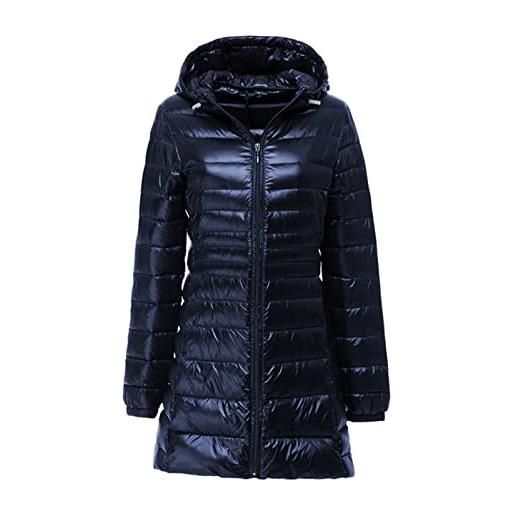 VIXPET piumini giacca da donna piumino lungo ultraleggero di grandi dimensioni piumino invernale da donna caldo antivento leggero (size: 6xl)