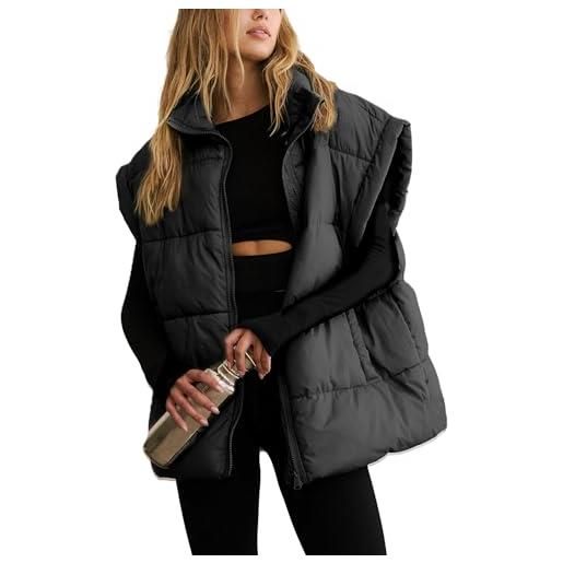 MUTYNE womens winter puffer vest zip up stand collar sleeveless padded gilet puffy jacket (m, 02)