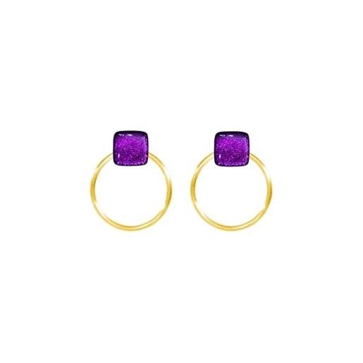 Ellen Kvam Jewelry ellen kvam back-front hoop and stud earring - purple