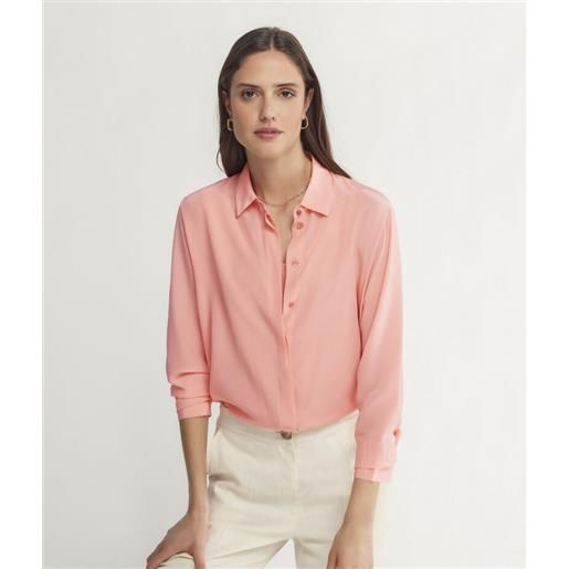 Falconeri camicia in seta con colletto rosa peach light