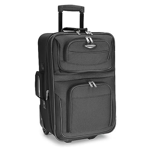 Travel Select traveler's choice amsterdam bagaglio unisex - valigia, grigio, carry-on 21-inch, amsterdam softside - valigia da viaggio con ruote, in tessuto bicolore, espandibile