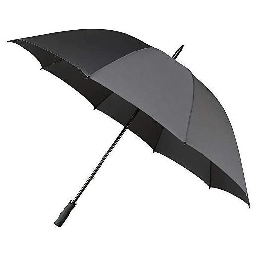 Impliva - ombrello da golf da uomo, apertura manuale, 8 stecche in fibra di vetro, infrangibili, ultra resistente al vento, ampia protezione con diametro di 100 cm, colore: grigio