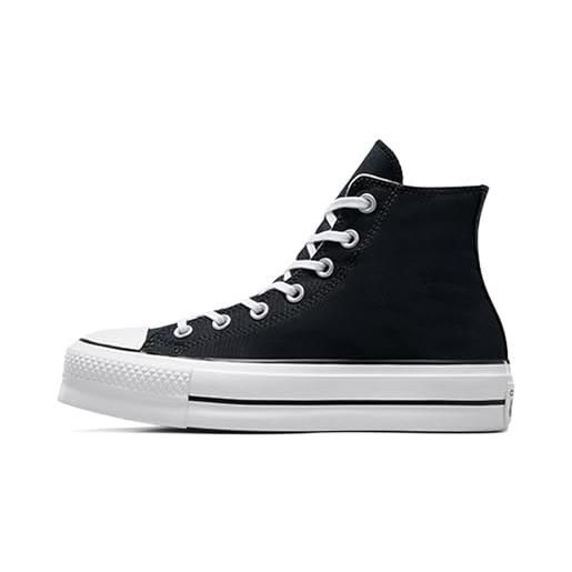 Converse chucks plateau bianco 560846c chuck taylor all star lift - hi bianco nero bianco, taglia: 37