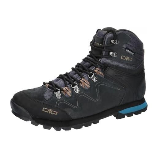 CMP athunis mid trekking shoes wp, scarpe da trekking uomo, titanio-petrol, 39 eu