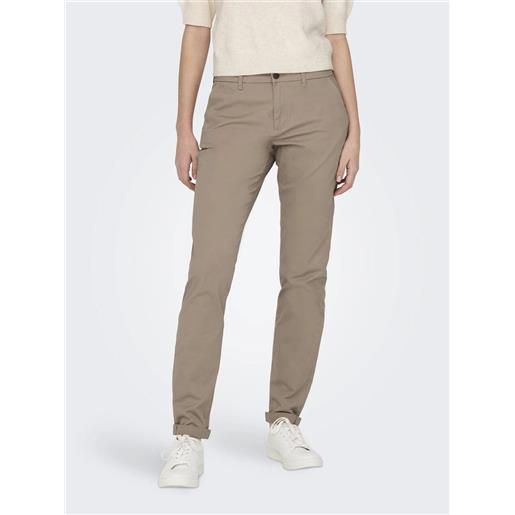 Only pantaloni classic chinos brown/silver mink da donna