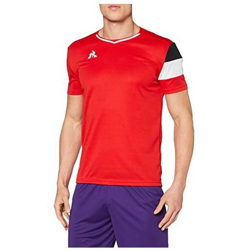 Le Coq Sportif n°9 maillot match mc, maglietta a maniche corte uomo, rosso puro, s