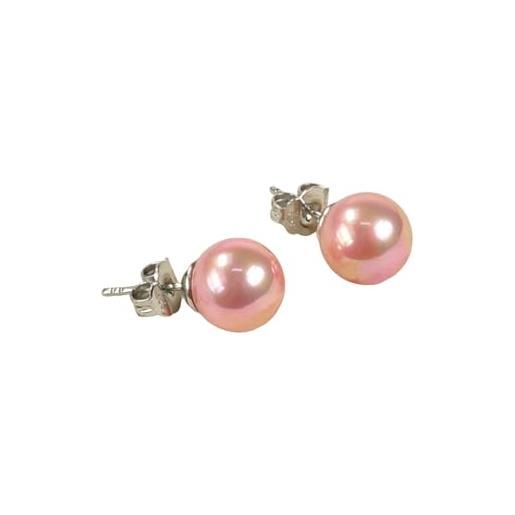 Orquidea | orecchini | orecchini di perle | perle organiche di maiorca | orecchini di classici | perle da 10mm | 925% argento sterling | rosa