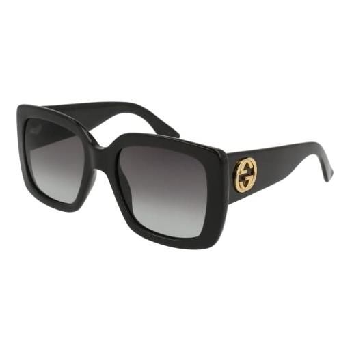 Gucci occhiali da sole gg0141sn-001 53 donna nero-grigio, nero , 53