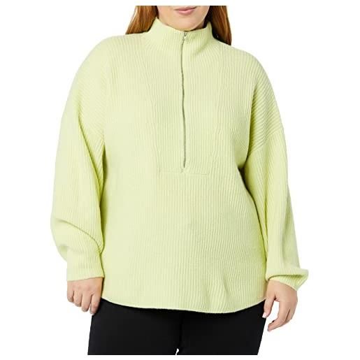 Amazon Essentials maglione polo elasticizzato con colletto e mezza cerniera di peso medio (in precedenza daily ritual) donna, verde oliva brillante, xl