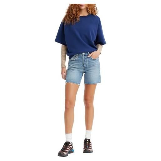 Levi's 501 mid thigh shorts, pantaloncini di jeans, donna, odeon, 27w