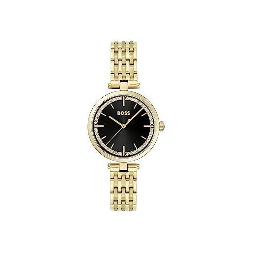 BOSS orologio analogico al quarzo da donna con cinturino in acciaio inossidabile dorato - 1502705