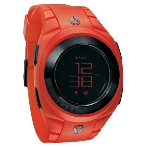 Nixon orologio da polso da uomo xl digitale in plastica a109200-00, rosso/nero, cinghia