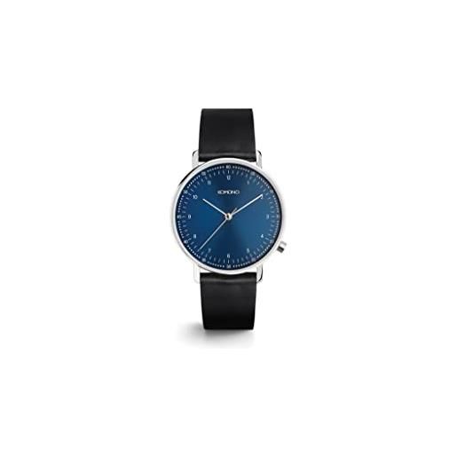 KOMONO lewis blue men's unisex japanese quartz analogue watch with genuine leather strap
