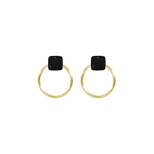 Ellen Kvam Jewelry ellen kvam back-front hoop and stud earring - black