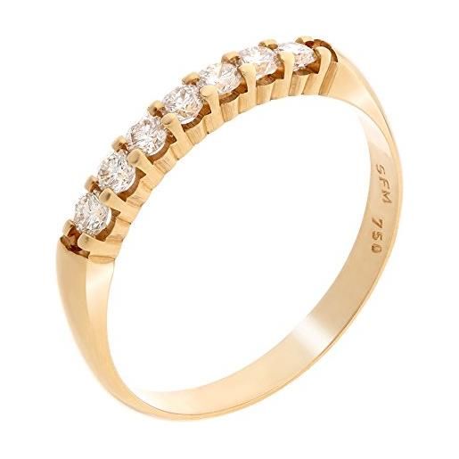 Orphelia rd-3063/54 - anello da donna in oro giallo 750 con diamante (0,33 ct) bianco taglio rotondo misura 14 (17,2)